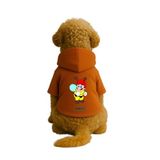 Monopetz Baskılı İçi Polarlı Köpek ve Kedi Kıyafeti & Elbisesi - Turuncu Renk Kapüşonlu Hoodie B94BB, 6XL