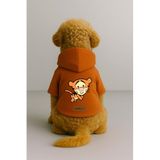 Monopetz Baskılı İçi Polarlı Köpek ve Kedi Kıyafeti & Elbisesi - Turuncu Renk Kapüşonlu Hoodie B9751, 5XL