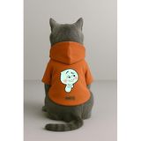 Monopetz Baskılı İçi Polarlı Köpek ve Kedi Kıyafeti & Elbisesi - Turuncu Renk Kapüşonlu Hoodie BA501, 6XL