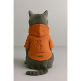 Monopetz Baskılı İçi Polarlı Köpek ve Kedi Kıyafeti & Elbisesi - Turuncu Renk Kapüşonlu Hoodie BA719, 3XL