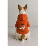 Monopetz Baskılı İçi Polarlı Köpek ve Kedi Kıyafeti & Elbisesi - Turuncu Renk Kapüşonlu Hoodie BAAE1, 5XL