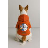 monopetz Baskılı İçi Polarlı Köpek Ve Kedi Kıyafeti & Elbisesi - Turuncu Renk Kapüşonlu Hoodie Bab02 5Xl