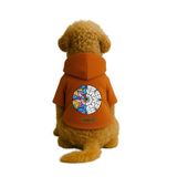 monopetz Baskılı İçi Polarlı Köpek Ve Kedi Kıyafeti & Elbisesi - Turuncu Renk Kapüşonlu Hoodie Bab02 6Xl