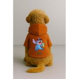 monopetz Baskılı İçi Polarlı Köpek Ve Kedi Kıyafeti & Elbisesi - Turuncu Renk Kapüşonlu Hoodie Bb21D 3Xl