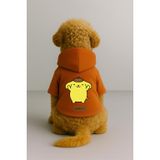 Monopetz Baskılı İçi Polarlı Köpek ve Kedi Kıyafeti & Elbisesi - Turuncu Renk Kapüşonlu Hoodie BB6E2, L