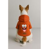 Monopetz Baskılı İçi Polarlı Köpek ve Kedi Kıyafeti & Elbisesi - Turuncu Renk Kapüşonlu Hoodie BBA8D, 5XL
