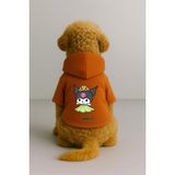 monopetz Baskılı İçi Polarlı Köpek Ve Kedi Kıyafeti & Elbisesi - Turuncu Renk Kapüşonlu Hoodie Bc10D 4Xl
