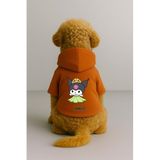 monopetz Baskılı İçi Polarlı Köpek Ve Kedi Kıyafeti & Elbisesi - Turuncu Renk Kapüşonlu Hoodie Bc10D Xl