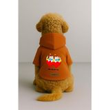 monopetz Baskılı İçi Polarlı Köpek Ve Kedi Kıyafeti & Elbisesi - Turuncu Renk Kapüşonlu Hoodie Bc8A5 Xs