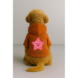 Monopetz Baskılı İçi Polarlı Köpek ve Kedi Kıyafeti & Elbisesi - Turuncu Renk Kapüşonlu Hoodie BCCAC, XS