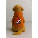 monopetz Baskılı İçi Polarlı Köpek Ve Kedi Kıyafeti & Elbisesi - Turuncu Renk Kapüşonlu Hoodie Be3B1 6Xl