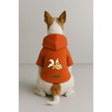monopetz Baskılı İçi Polarlı Köpek Ve Kedi Kıyafeti & Elbisesi - Turuncu Renk Kapüşonlu Hoodie Be883 5Xl
