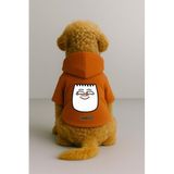 Monopetz Baskılı İçi Polarlı Köpek ve Kedi Kıyafeti & Elbisesi - Turuncu Renk Kapüşonlu Hoodie BF651, XL