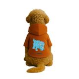 Monopetz Baskılı İçi Polarlı Köpek ve Kedi Kıyafeti & Elbisesi - Turuncu Renk Kapüşonlu Hoodie BFEE2, L