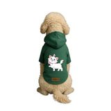 Monopetz Baskılı İçi Polarlı Köpek ve Kedi Kıyafeti & Elbisesi - Yeşil Renk Kapüşonlu Hoodie B05F2, 6XL