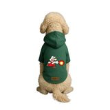 Monopetz Baskılı İçi Polarlı Köpek ve Kedi Kıyafeti & Elbisesi - Yeşil Renk Kapüşonlu Hoodie B09E9, XL