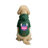 monopetz Baskılı İçi Polarlı Köpek Ve Kedi Kıyafeti & Elbisesi - Yeşil Renk Kapüşonlu Hoodie B1C8D Xs
