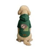 Monopetz Baskılı İçi Polarlı Köpek ve Kedi Kıyafeti & Elbisesi - Yeşil Renk Kapüşonlu Hoodie B2065, 6XL