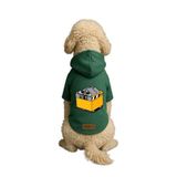 Monopetz Baskılı İçi Polarlı Köpek ve Kedi Kıyafeti & Elbisesi - Yeşil Renk Kapüşonlu Hoodie B439B, 5XL