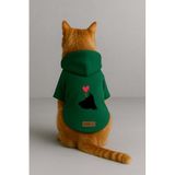 Monopetz Baskılı İçi Polarlı Köpek ve Kedi Kıyafeti & Elbisesi - Yeşil Renk Kapüşonlu Hoodie B5875, 6XL
