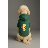 Monopetz Baskılı İçi Polarlı Köpek ve Kedi Kıyafeti & Elbisesi - Yeşil Renk Kapüşonlu Hoodie B5D70, 5XL