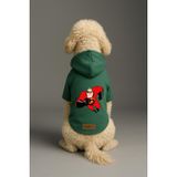 Monopetz Baskılı İçi Polarlı Köpek ve Kedi Kıyafeti & Elbisesi - Yeşil Renk Kapüşonlu Hoodie B61CE, 4XL