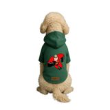 Monopetz Baskılı İçi Polarlı Köpek ve Kedi Kıyafeti & Elbisesi - Yeşil Renk Kapüşonlu Hoodie B61CE, L