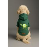 monopetz Baskılı İçi Polarlı Köpek Ve Kedi Kıyafeti & Elbisesi - Yeşil Renk Kapüşonlu Hoodie B7618 5Xl