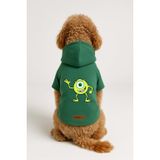monopetz Baskılı İçi Polarlı Köpek Ve Kedi Kıyafeti & Elbisesi - Yeşil Renk Kapüşonlu Hoodie B7618 M