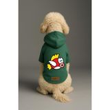 monopetz Baskılı İçi Polarlı Köpek Ve Kedi Kıyafeti & Elbisesi - Yeşil Renk Kapüşonlu Hoodie B7F3C 5Xl