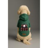 Monopetz Baskılı İçi Polarlı Köpek ve Kedi Kıyafeti & Elbisesi - Yeşil Renk Kapüşonlu Hoodie B8C32, 6XL