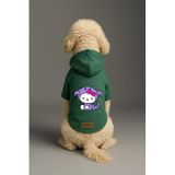 monopetz Baskılı İçi Polarlı Köpek Ve Kedi Kıyafeti & Elbisesi - Yeşil Renk Kapüşonlu Hoodie B9357 M