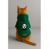 monopetz Baskılı İçi Polarlı Köpek Ve Kedi Kıyafeti & Elbisesi - Yeşil Renk Kapüşonlu Hoodie B9A84 4Xl