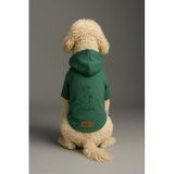 Monopetz Baskılı İçi Polarlı Köpek ve Kedi Kıyafeti & Elbisesi - Yeşil Renk Kapüşonlu Hoodie BA719, 6XL