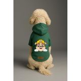 monopetz Baskılı İçi Polarlı Köpek Ve Kedi Kıyafeti & Elbisesi - Yeşil Renk Kapüşonlu Hoodie Bb075 4Xl