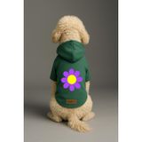 Monopetz Baskılı İçi Polarlı Köpek ve Kedi Kıyafeti & Elbisesi - Yeşil Renk Kapüşonlu Hoodie BBF1B, 2XL
