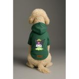 monopetz Baskılı İçi Polarlı Köpek Ve Kedi Kıyafeti & Elbisesi - Yeşil Renk Kapüşonlu Hoodie Bc10D 4Xl