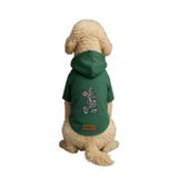monopetz Baskılı İçi Polarlı Köpek Ve Kedi Kıyafeti & Elbisesi - Yeşil Renk Kapüşonlu Hoodie Bd84B 3Xl