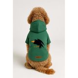 monopetz Baskılı İçi Polarlı Köpek Ve Kedi Kıyafeti & Elbisesi - Yeşil Renk Kapüşonlu Hoodie Bdb10 3Xl
