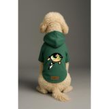 monopetz Baskılı İçi Polarlı Köpek Ve Kedi Kıyafeti & Elbisesi - Yeşil Renk Kapüşonlu Hoodie Bddf7 4Xl