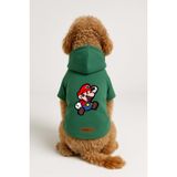monopetz Baskılı İçi Polarlı Köpek Ve Kedi Kıyafeti & Elbisesi - Yeşil Renk Kapüşonlu Hoodie Be3B1 3Xl