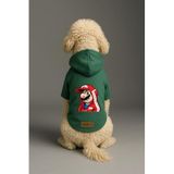 monopetz Baskılı İçi Polarlı Köpek Ve Kedi Kıyafeti & Elbisesi - Yeşil Renk Kapüşonlu Hoodie Bf28C Xl
