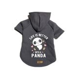 monopetz Kapişonlu Polar Sweatshirt Köpek ve Kedi Kıyafeti & Elbisesi - Antrasit Panda M Beden