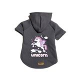 monopetz Kapişonlu Polar Sweatshirt Köpek ve Kedi Kıyafeti & Elbisesi - Antrasit Unicorn XL Beden