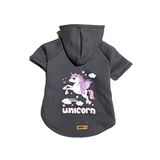 monopetz Kapişonlu Polar Sweatshirt Köpek ve Kedi Kıyafeti & Elbisesi - Antrasit Unicorn XS Beden