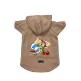 monopetz Kapişonlu Polar Sweatshirt Köpek ve Kedi Kıyafeti & Elbisesi Bej Astrix Obelix S