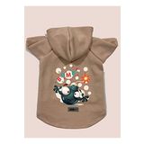 monopetz Kapişonlu Polar Sweatshirt Köpek ve Kedi Kıyafeti & Elbisesi - Bej Boomb M Beden