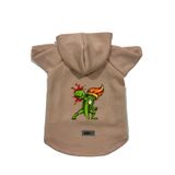 monopetz Kapişonlu Polar Sweatshirt Köpek Ve Kedi Kıyafeti & Elbisesi Bej Brush Fighter XS