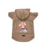 monopetz Kapişonlu Polar Sweatshirt Köpek ve Kedi Kıyafeti & Elbisesi Bej Çilek Kız M