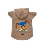 monopetz Kapişonlu Polar Sweatshirt Köpek ve Kedi Kıyafeti & Elbisesi Bej Goofy XL